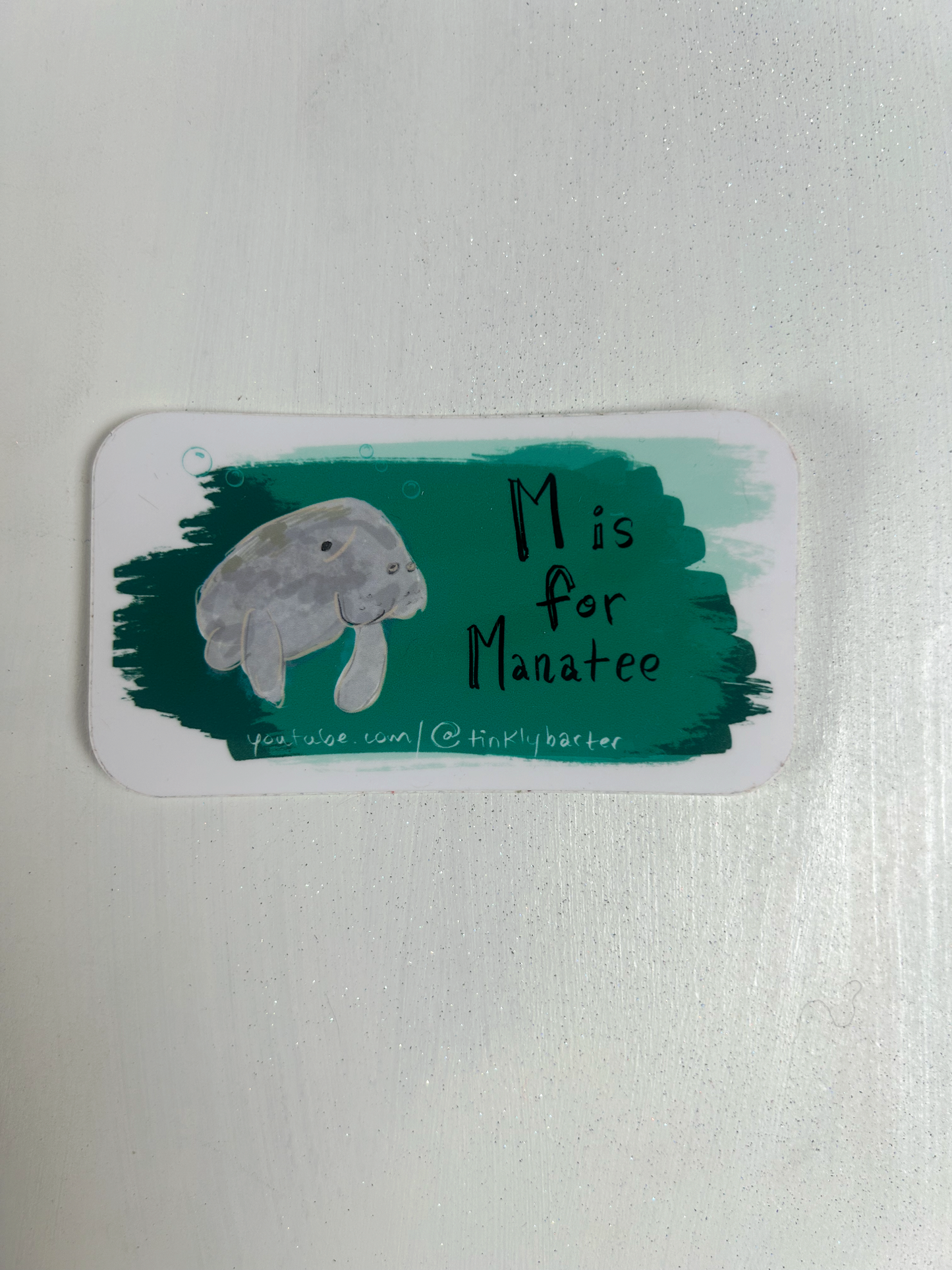 M is for Manatee Large Vinyl Sticker