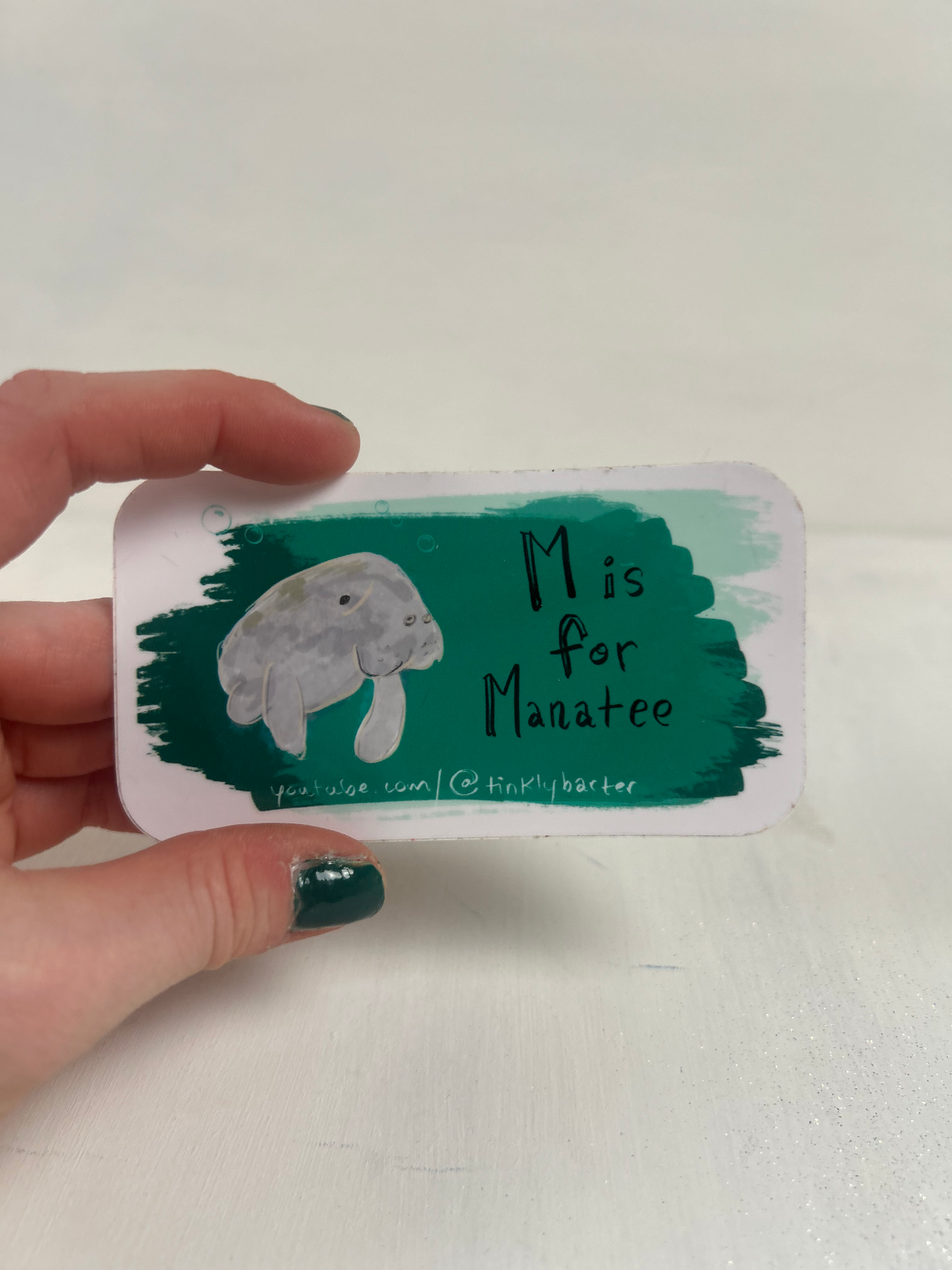 M is for Manatee Large Vinyl Sticker